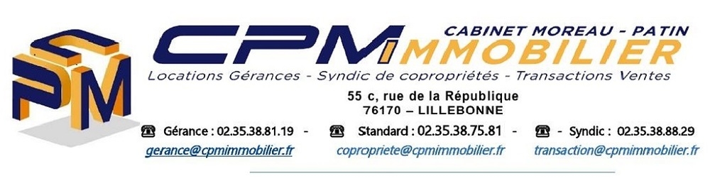 C.P.M IMMOBILIER - Cabinet MOREAU-PATIN bannière