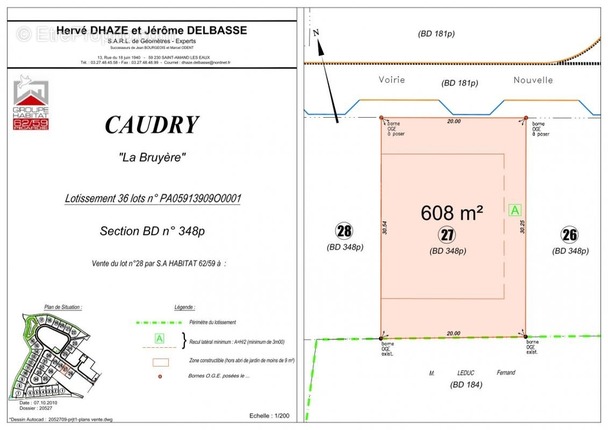 Terrain à CAUDRY