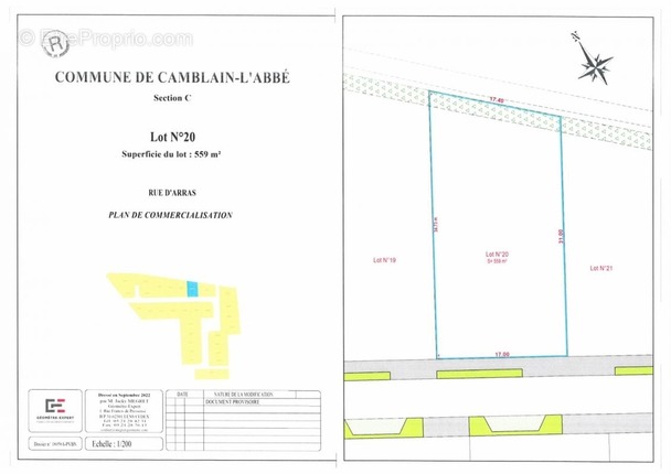 Terrain à CAMBLAIN-L&#039;ABBE