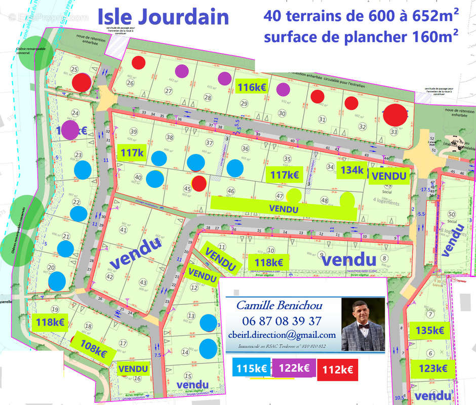 Terrain à L&#039;ISLE-JOURDAIN