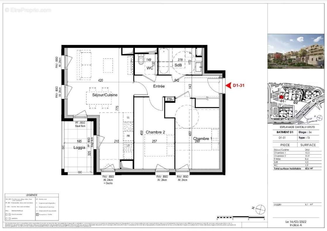 Appartement à DARDILLY