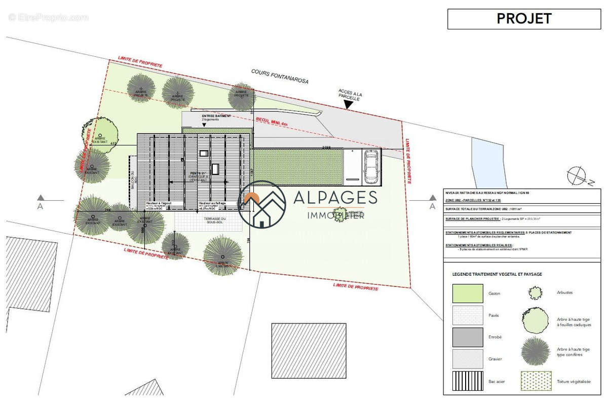 Plan de masse - projet - Maison à VARS