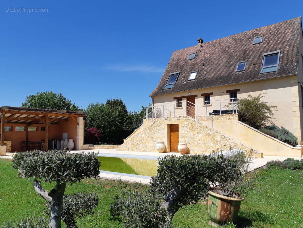 Côté piscine - Maison à SAINT-CYPRIEN