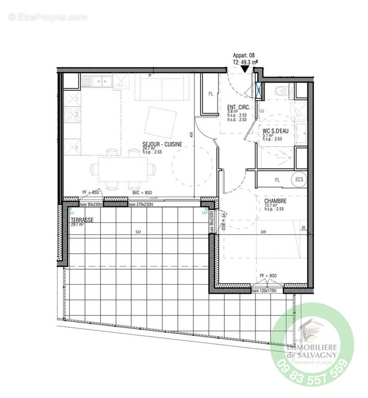 Appartement à LA TOUR-DE-SALVAGNY