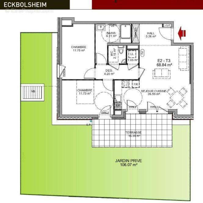 Appartement à ECKBOLSHEIM