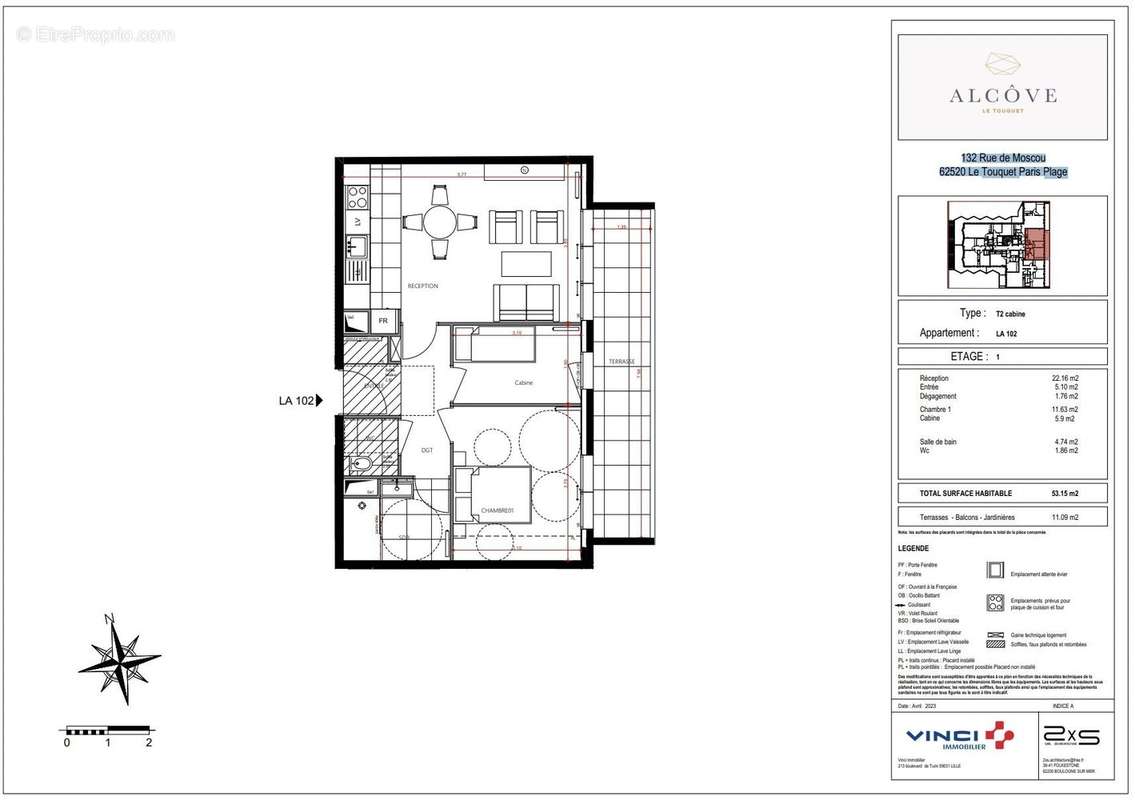 Appartement à LE TOUQUET-PARIS-PLAGE