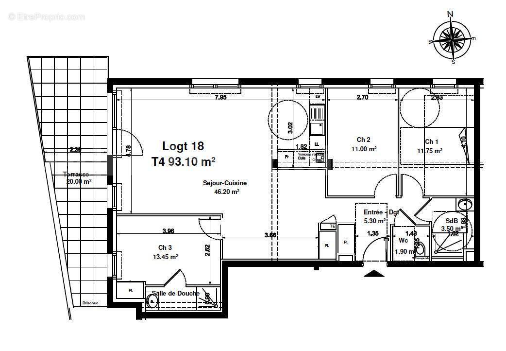 Lot 18 Aquarelle 93,10m2 - Appartement à SAINT-JEAN-LE-BLANC