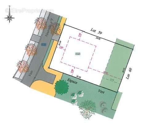 Plan de masse, surface constructible, bien immobilier, sud gironde, nouvelle aquitaine - Terrain à SAUCATS