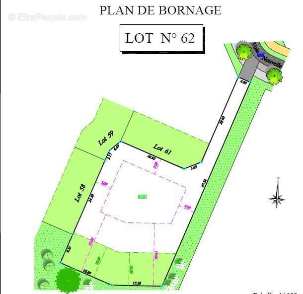 Plan du terrain, parcelle constructible, sud Gironde, proche Bordeaux - Terrain à SAUCATS