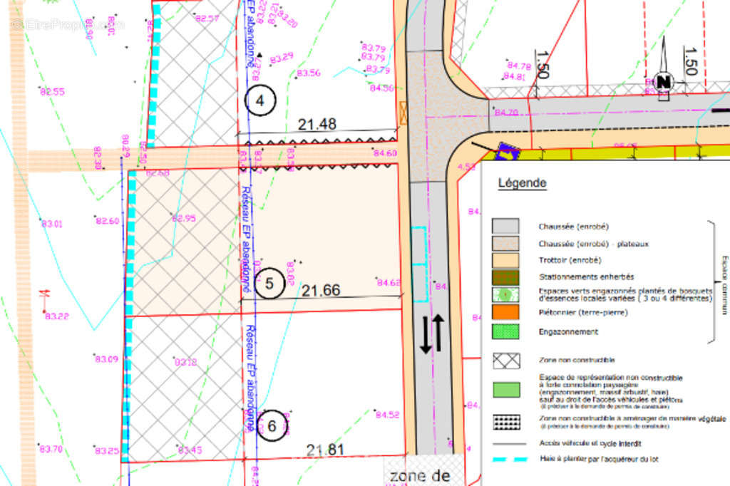 Lot n°5 - 426m² constructible + 303m² hors lotissement. - Terrain à LA RENAUDIERE