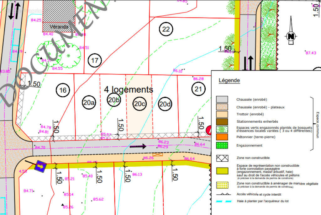 Lot 20c - 159m² constructible. - Terrain à LA RENAUDIERE