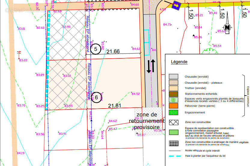 Lot n°6 - 429m² constructible +321m² hors lotissement. - Terrain à LA RENAUDIERE