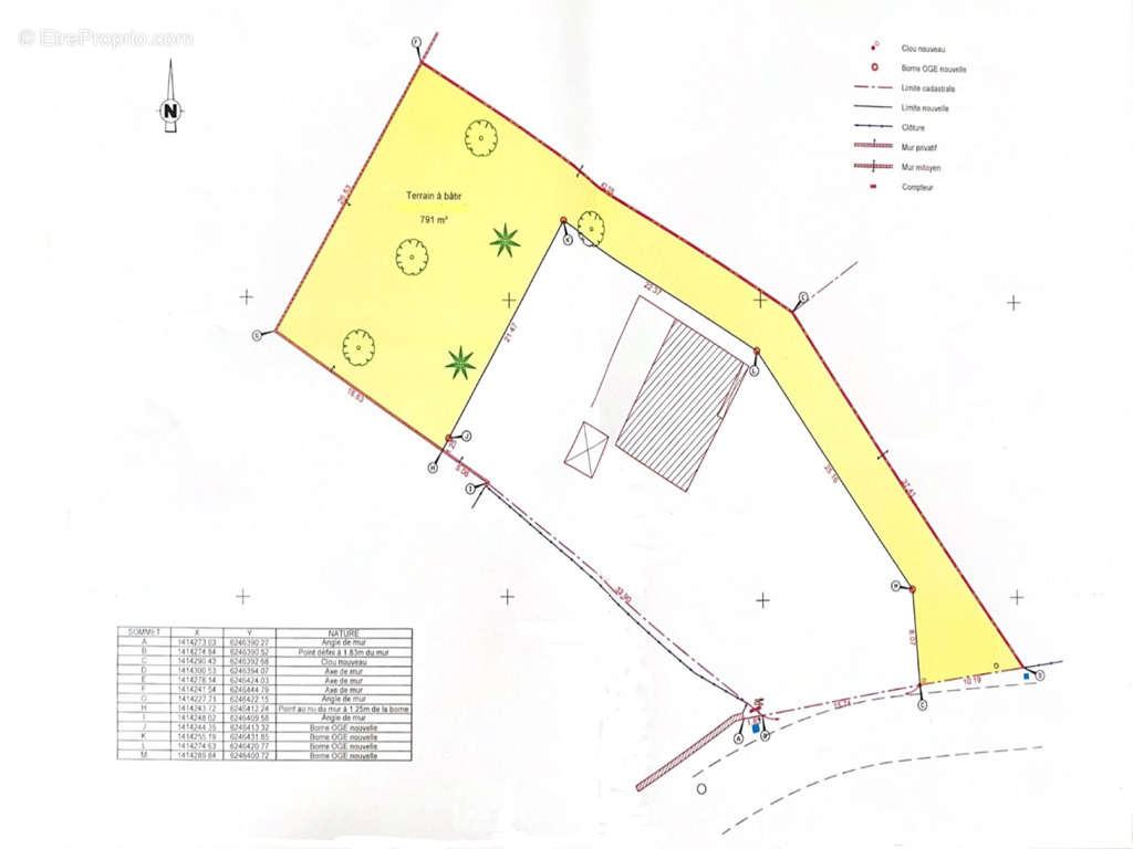 Plan du terrain avec ses dimensions. - Terrain à CHALONNES-SUR-LOIRE