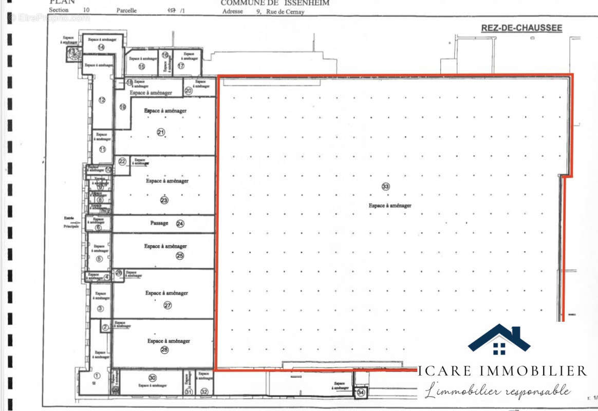 Lot 33 en partie (en rouge) - Commerce à ISSENHEIM