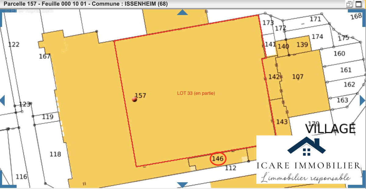 Parcelle 157 (lot 33 en partie) + Parcelle 146 - Commerce à ISSENHEIM