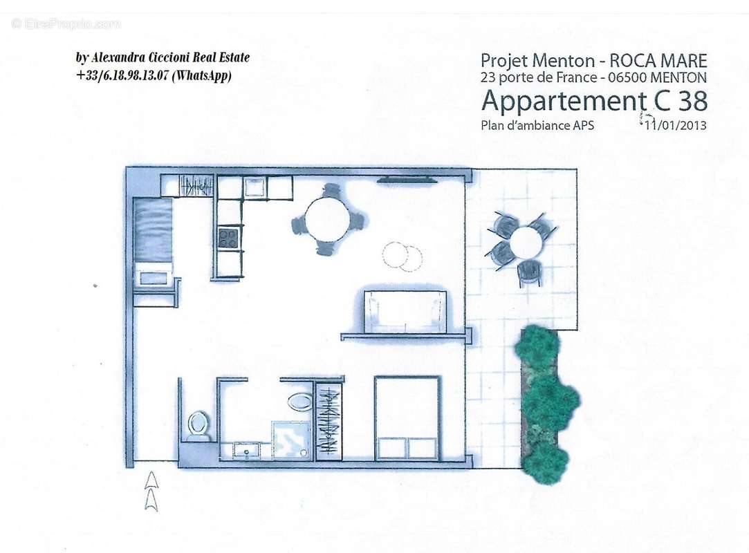 Plan appartement - Appartement à MENTON