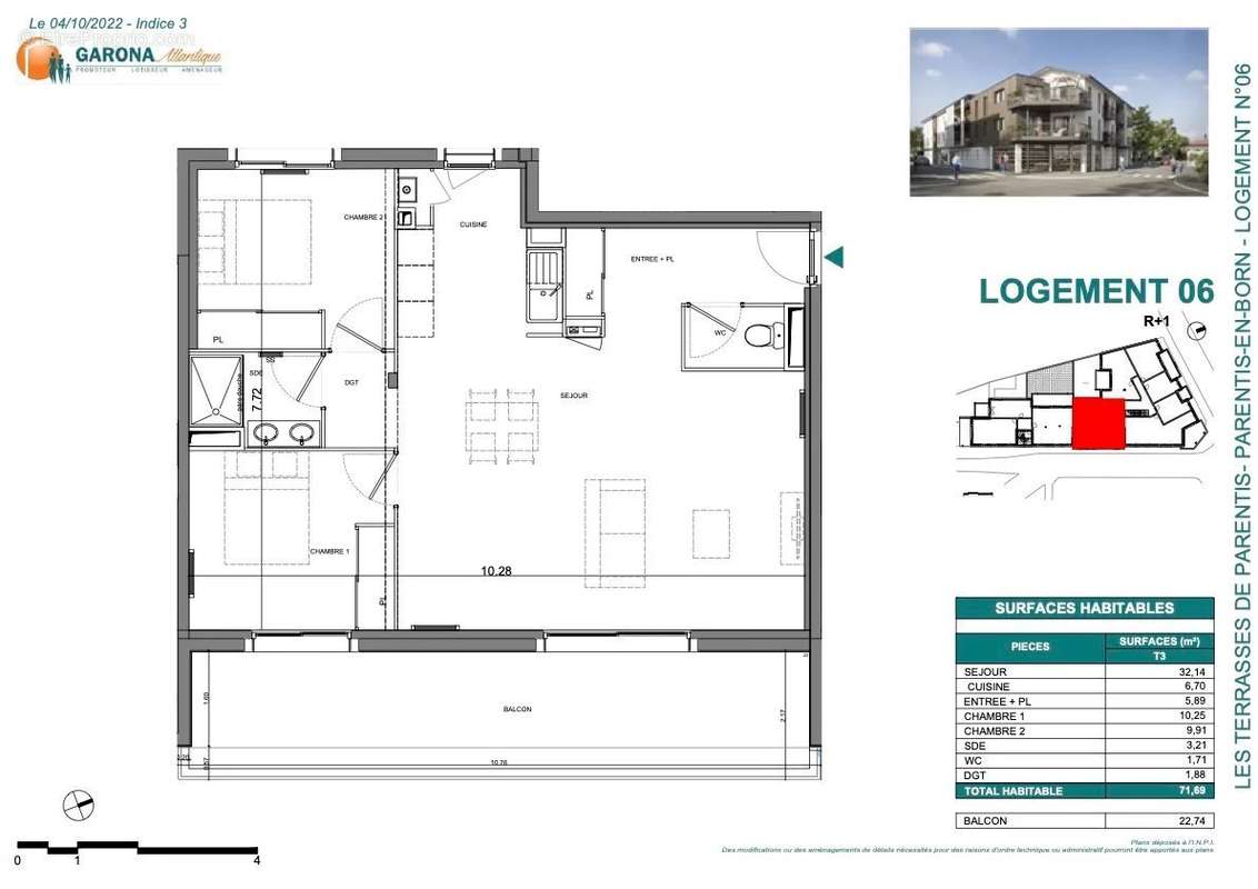 Appartement à PARENTIS-EN-BORN