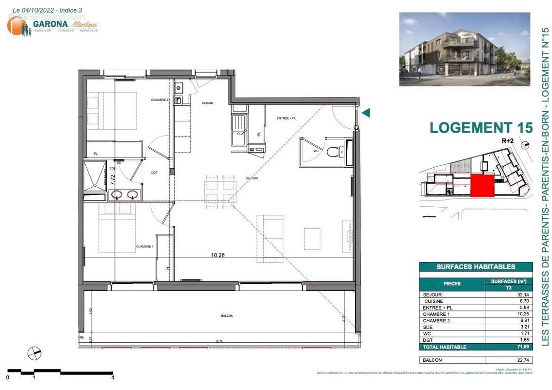 Appartement à PARENTIS-EN-BORN