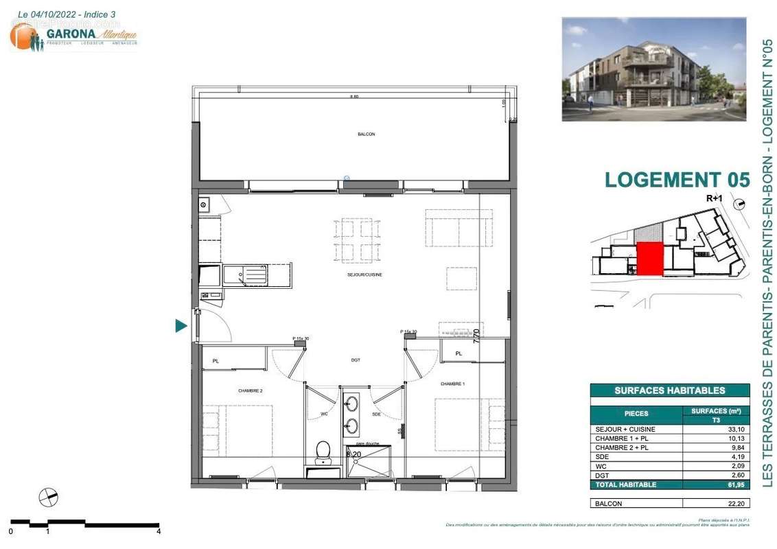 Appartement à PARENTIS-EN-BORN