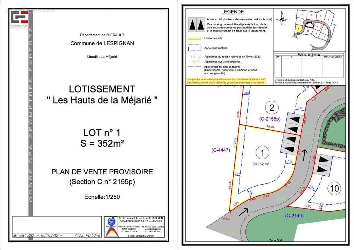 Terrain à LESPIGNAN