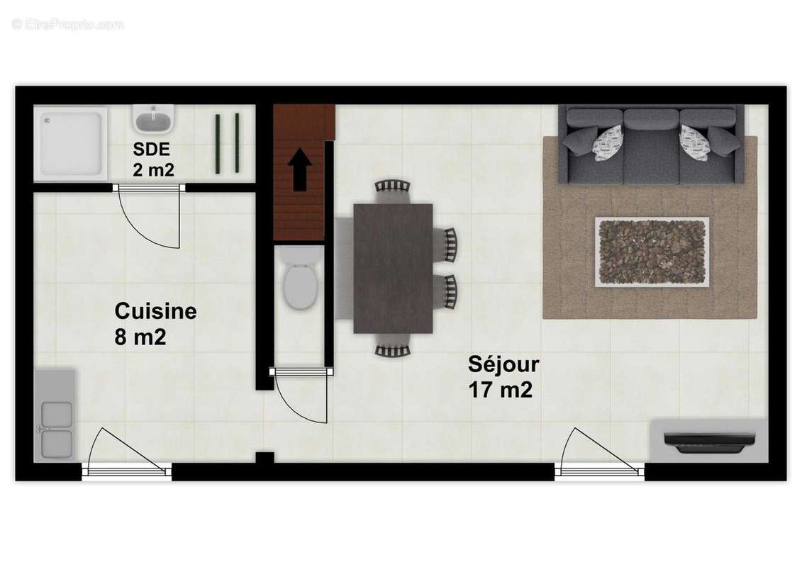 Croquis du rez-de-chaussée - Maison à CHAUVIGNY