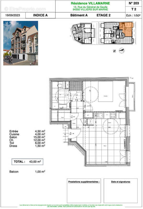 Appartement à VILLIERS-SUR-MARNE