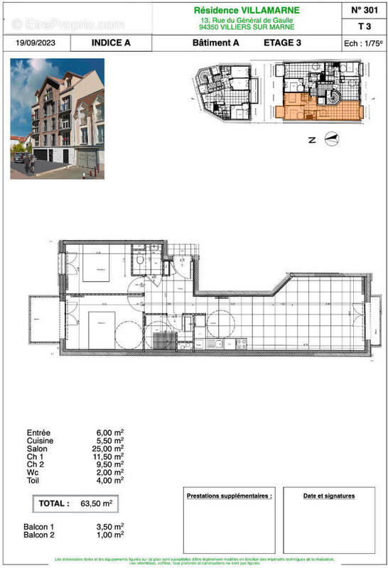 Appartement à VILLIERS-SUR-MARNE