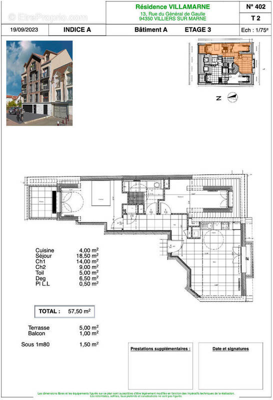 Appartement à VILLIERS-SUR-MARNE