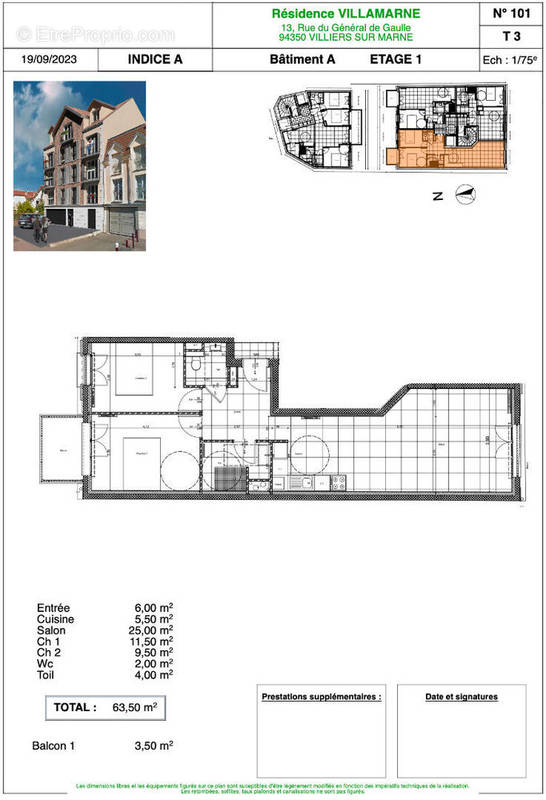 Appartement à VILLIERS-SUR-MARNE