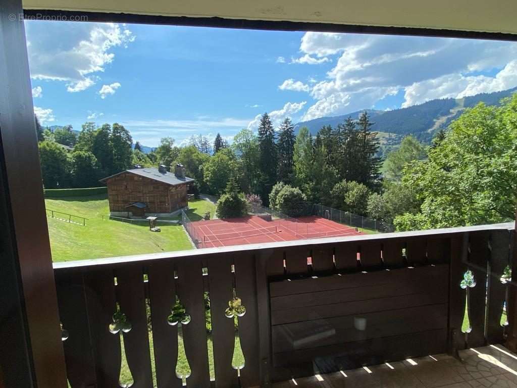 vue panoramique depuis balcon salon - Appartement à MEGEVE