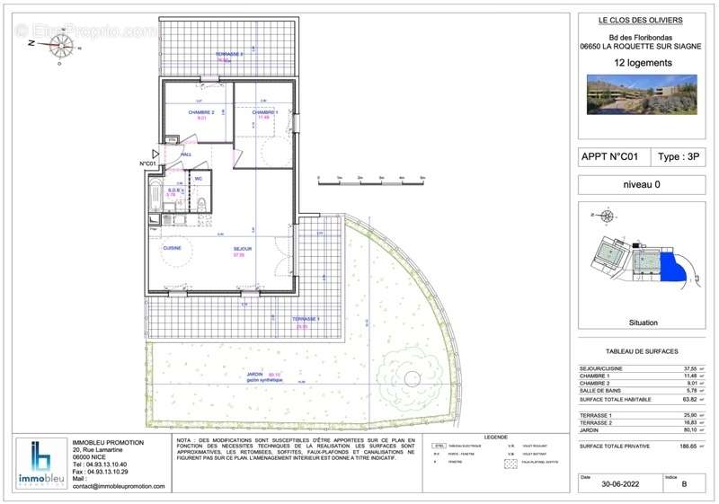 Appartement à LA ROQUETTE-SUR-SIAGNE