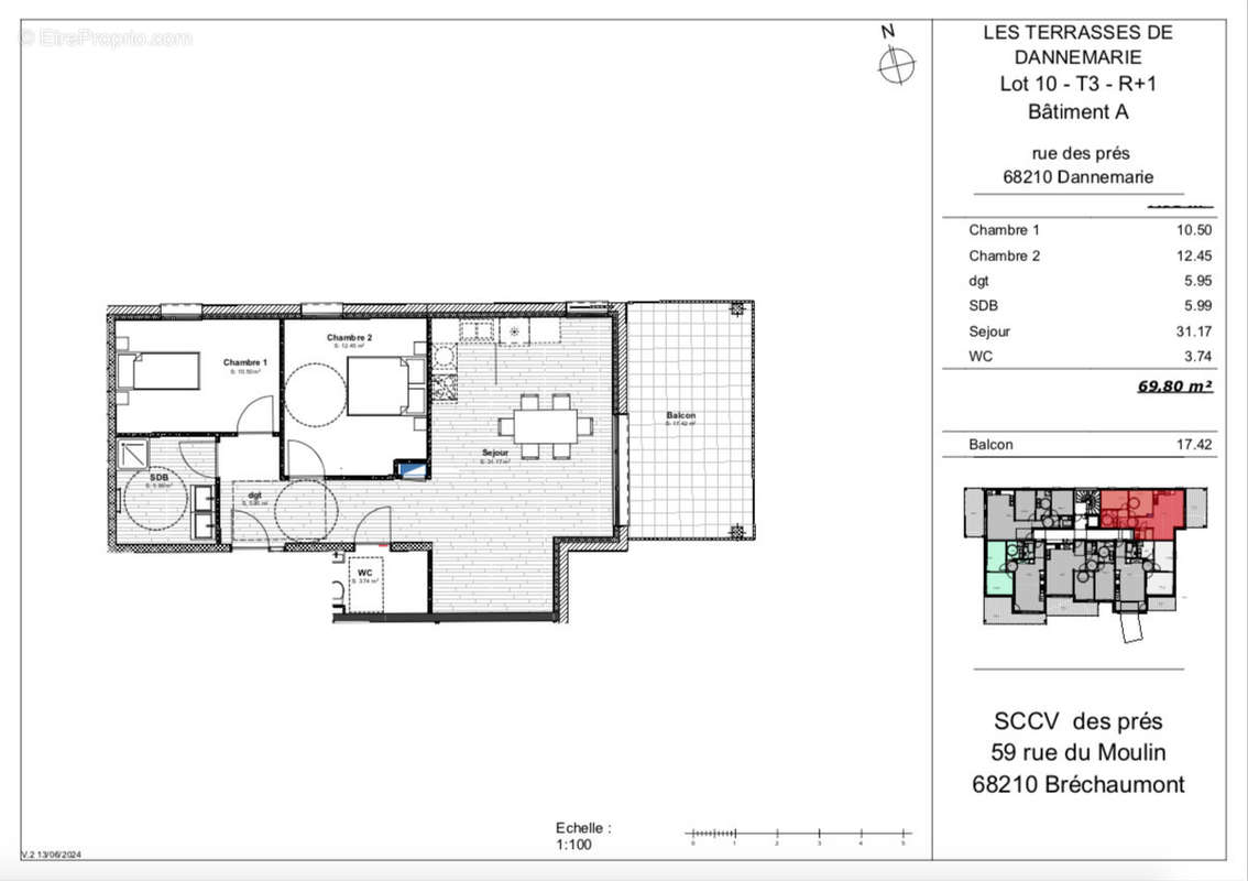 Appartement à DANNEMARIE