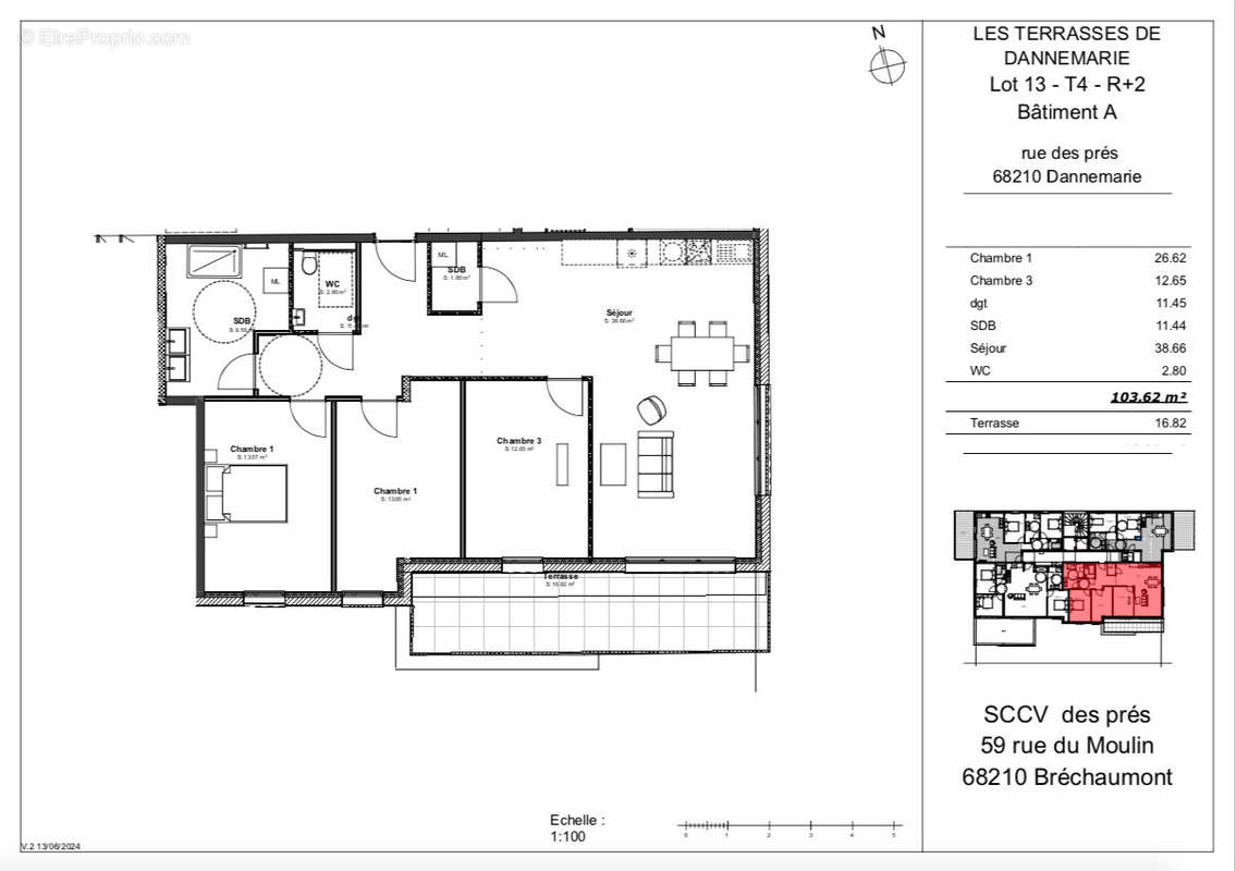 Appartement à DANNEMARIE