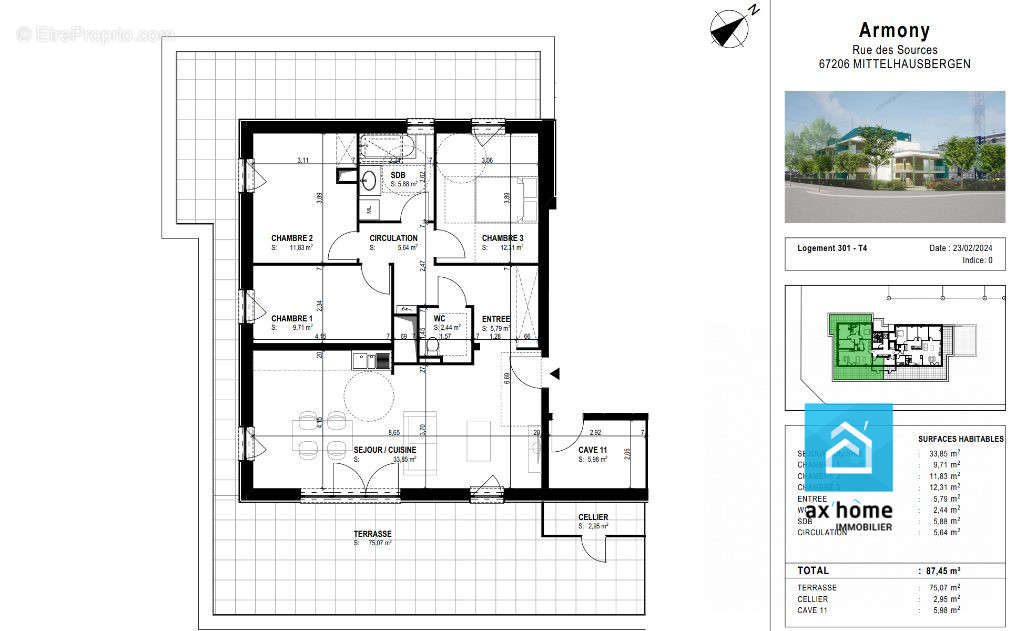 Appartement à MITTELHAUSBERGEN