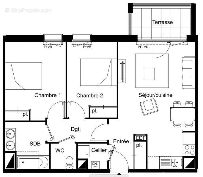 Appartement à VILLENAVE-D&#039;ORNON