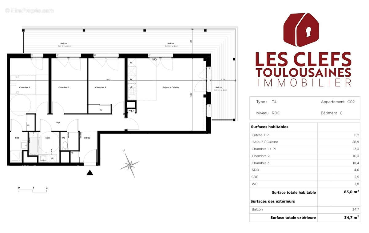 Appartement à RAMONVILLE-SAINT-AGNE