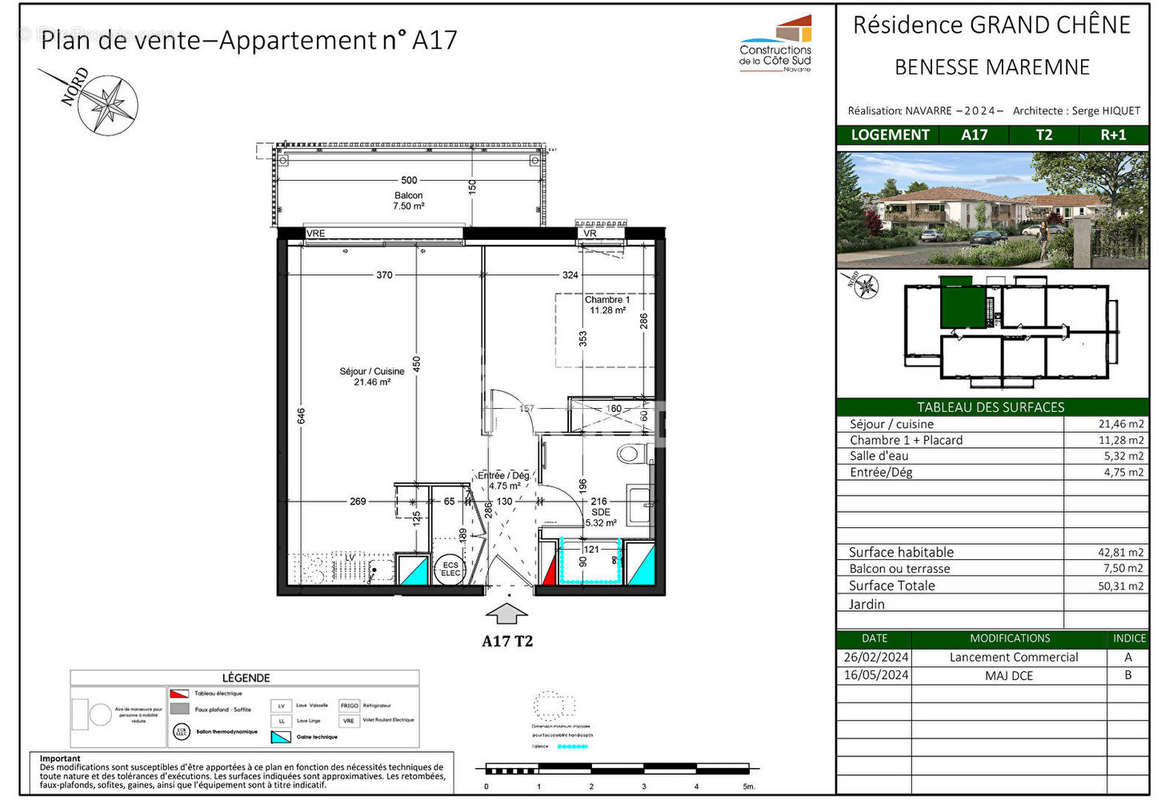 Appartement à BENESSE-MAREMNE