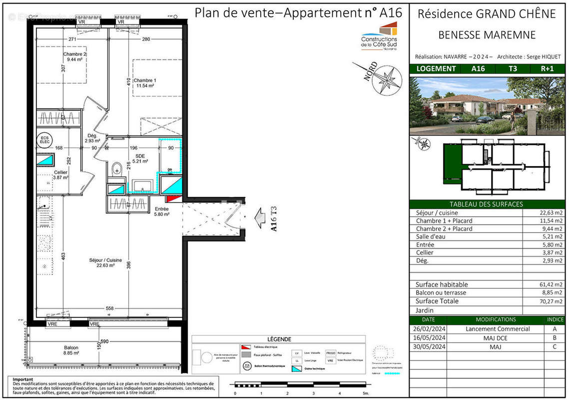 Appartement à BENESSE-MAREMNE