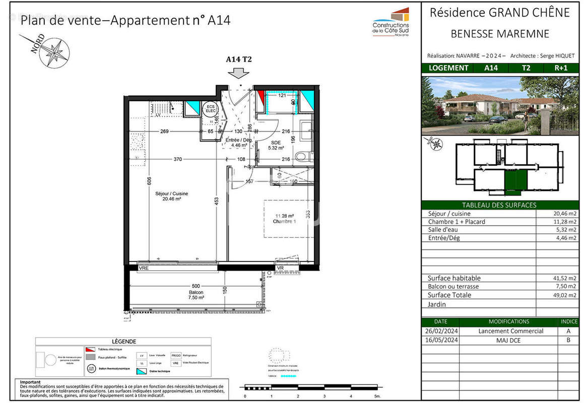 Appartement à BENESSE-MAREMNE