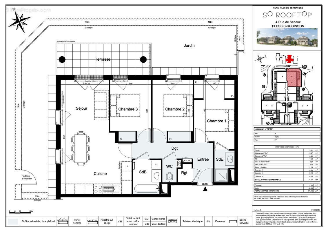 Appartement à LE PLESSIS-ROBINSON