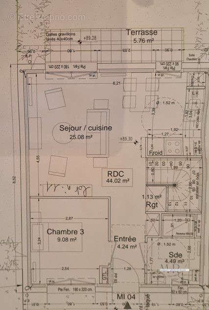 PLAN REZ DE CHAUSSEE - Maison à LA QUEUE-EN-BRIE