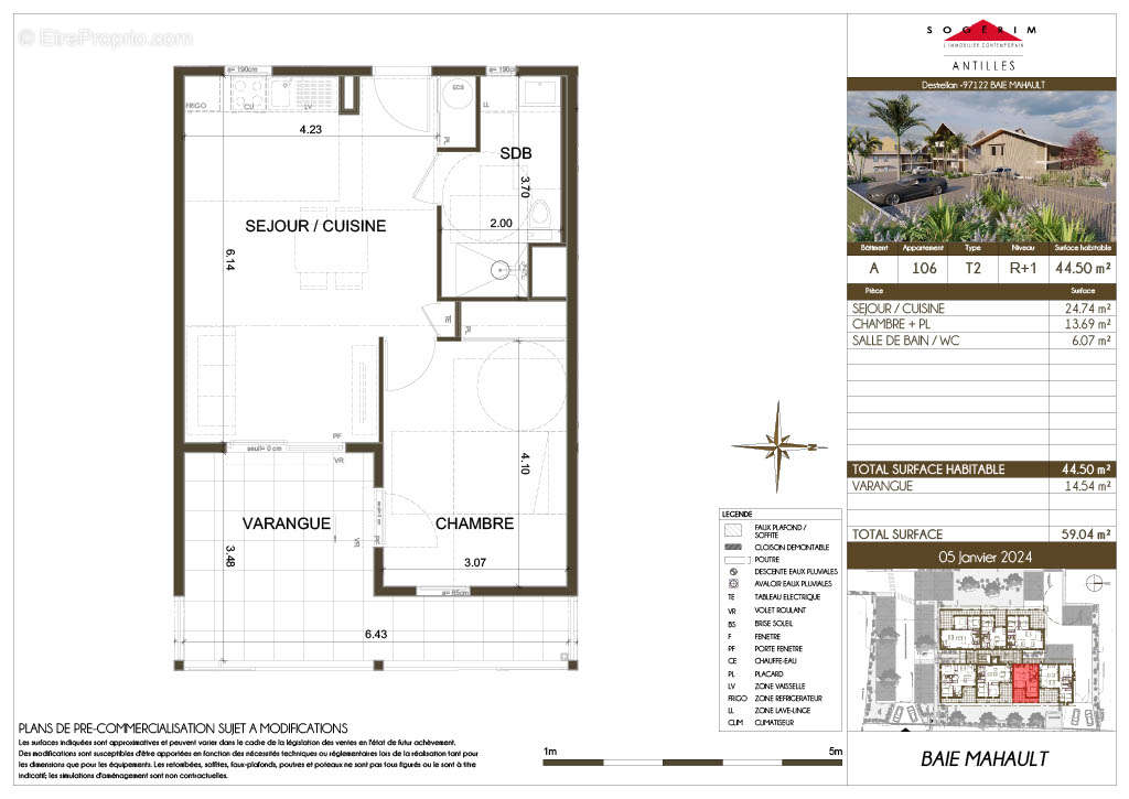 Appartement à BAIE-MAHAULT