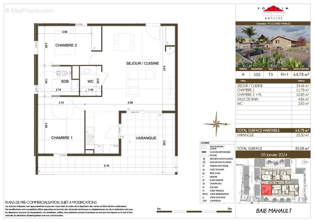 Appartement à BAIE-MAHAULT