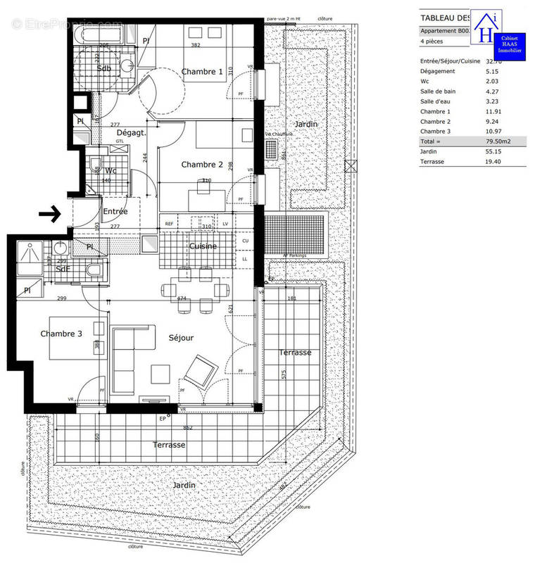 Plan - Appartement à SAINT-MAUR-DES-FOSSES