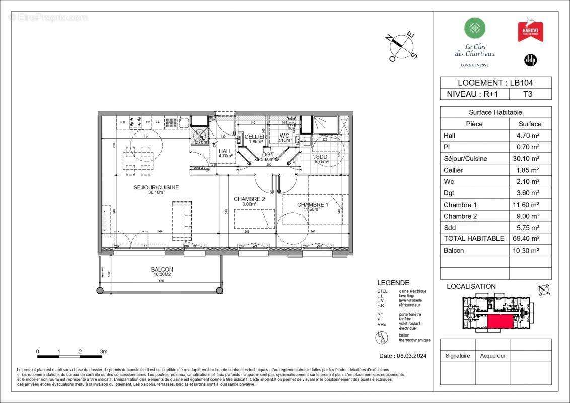 Appartement à LONGUENESSE