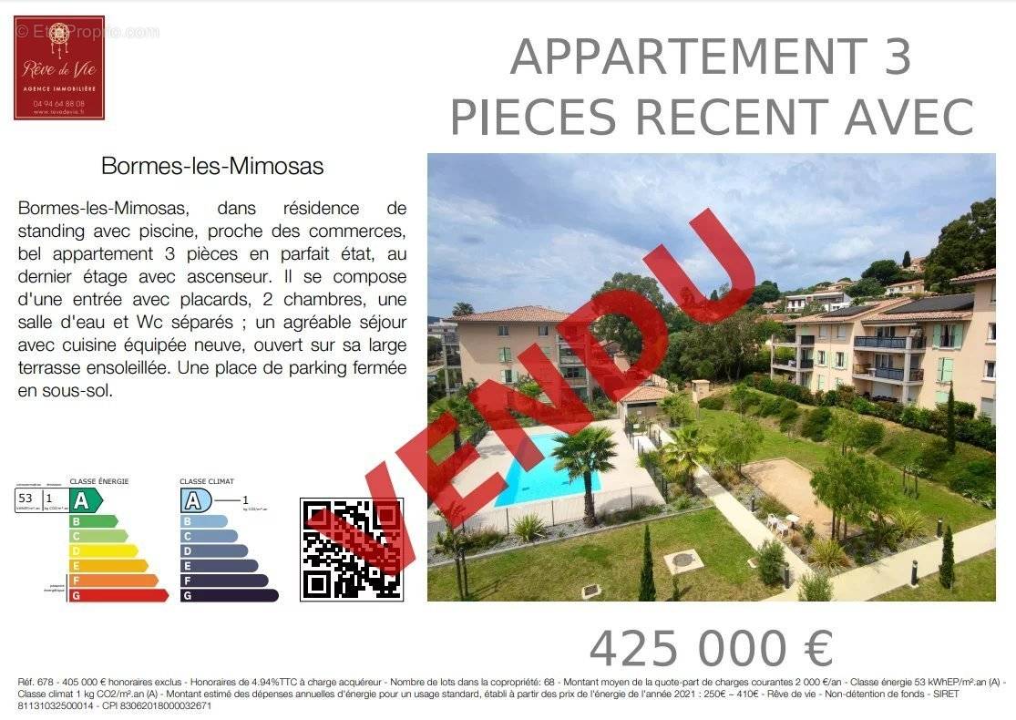 Appartement à BORMES-LES-MIMOSAS