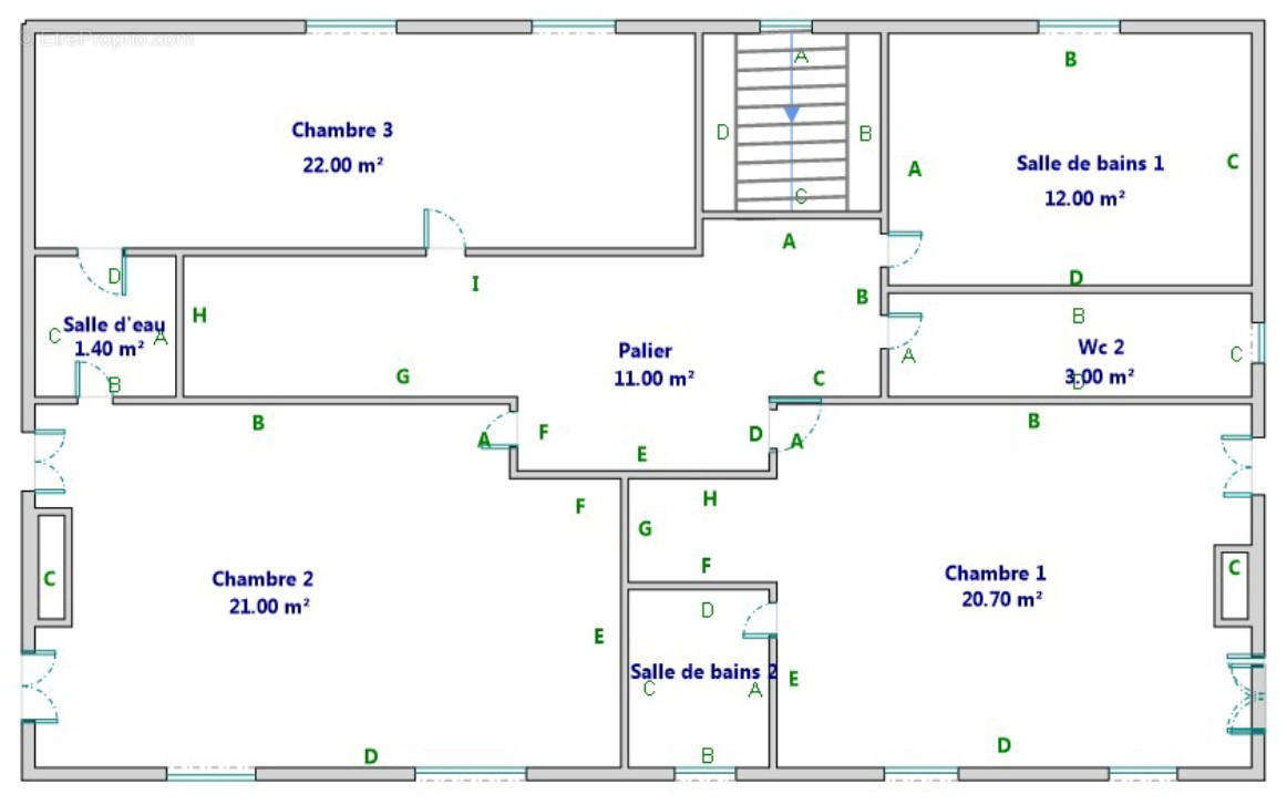 4227 plan Etage - Maison à HESDIN