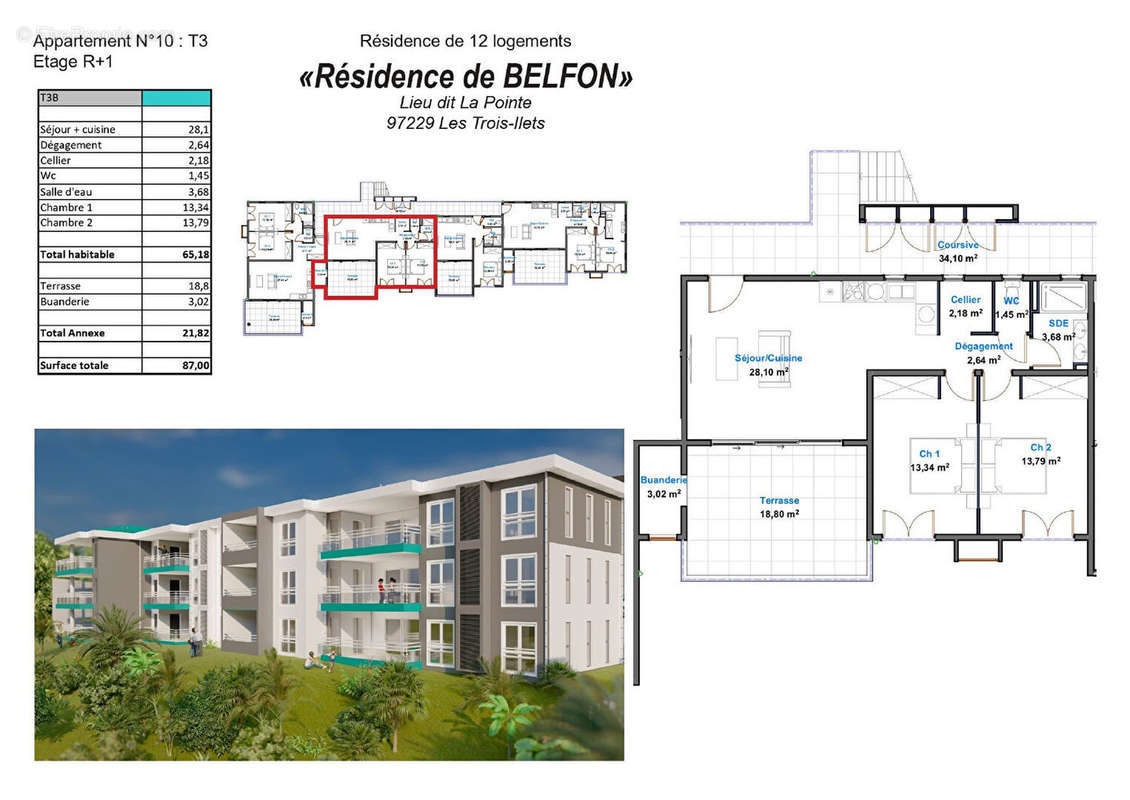 Appartement à LES TROIS-ILETS