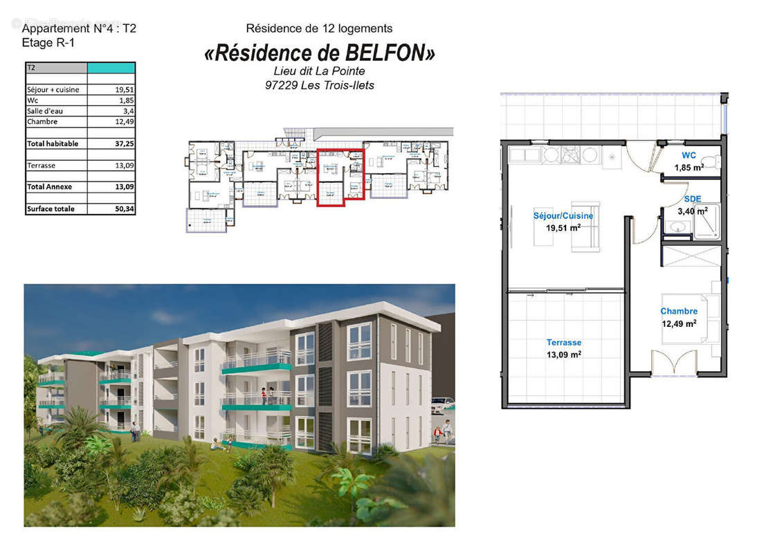 Appartement à LES TROIS-ILETS