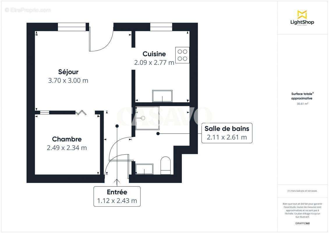 Appartement a louer villiers-le-bel - 1 pièce(s) - 30 m2 - Surfyn